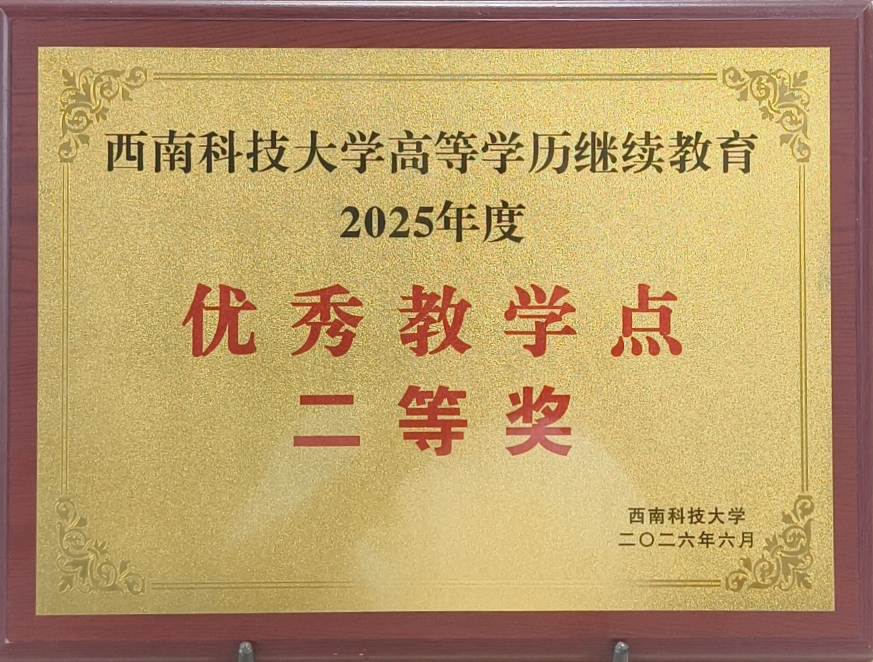 西南科技大学高等学历继续教育2025年度优秀教学点二等奖